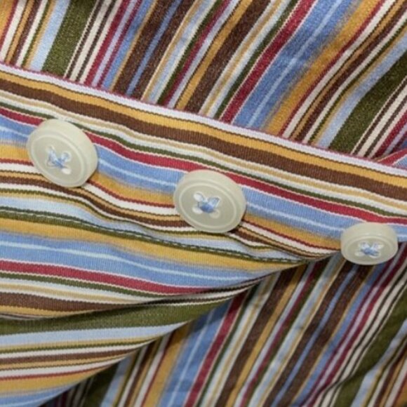 Express Mens M Dress Shirt Premium Long Sleeve Striped Button Multicolor MS55 - Picture 7 of 12
